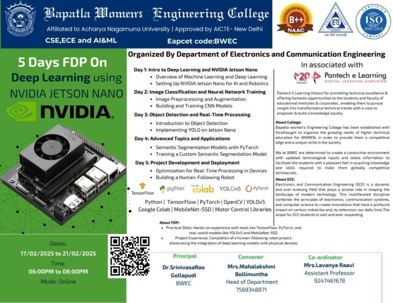 A 5-Days FDP on Deep Learning using NVIDIA Jetson Nano