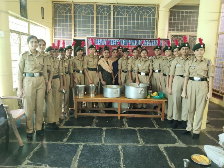 Bapatla Women’s Engineering College NCC Cadets Organize Annadanam at Bapatla Hope Foundation Hostel on NCC Day
